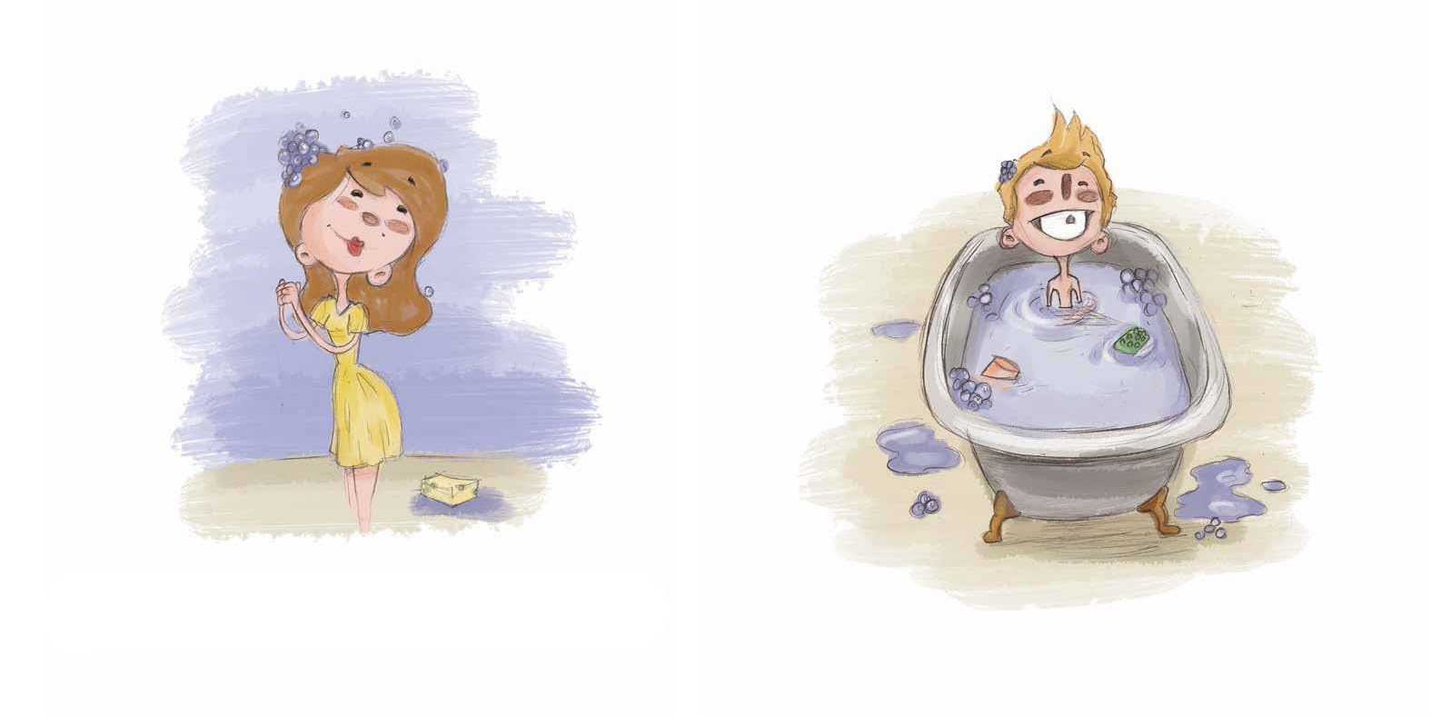 Jack's mother is at the bathroom door. Jack lies alone in the bath.