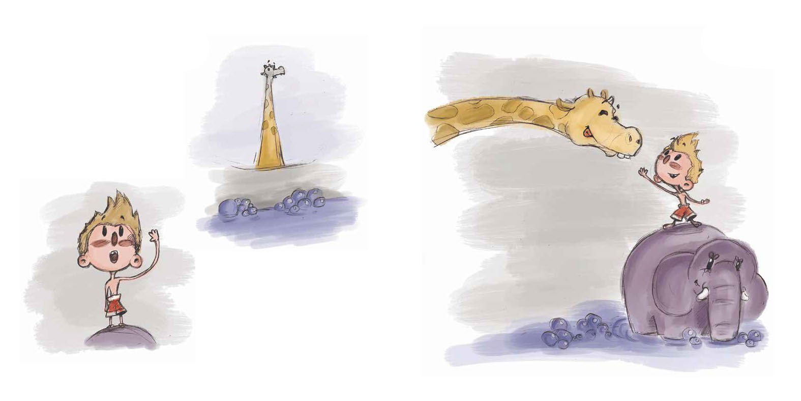 From the elephant's back, Jack notices something long and yellow.