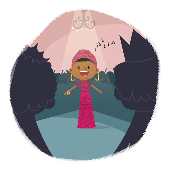 Miriam sings for a king and queen.