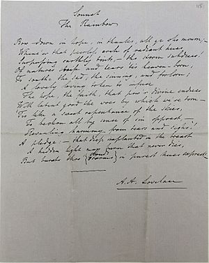 Ada Lovelace sonnet The Rainbow Somerville College