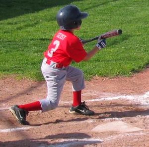 Little league baseball bunt