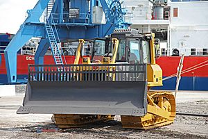 Poti Seaport, Georgia — Receiving of New Bulldozers for Solid Waste Management (03)