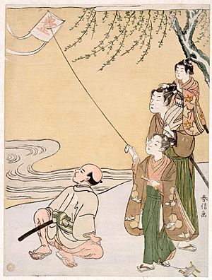Kite Flying by Suzuki Harunobu (閳存湪 鏄ヤ俊)