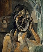Pablo Picasso, 1910, Woman with Mustard Pot (La Femme au pot de moutarde), oil on canvas, 73 x 60 cm, Gemeentemuseum, The Hague. Exhibited at the Armory Show, New York, Chicago, Boston 1913