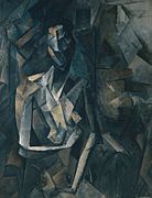 Pablo Picasso, 1909-10, Figure dans un Fauteuil (Seated Nude, Femme nue assise), oil on canvas, 92.1 x 73 cm, Tate Modern, London