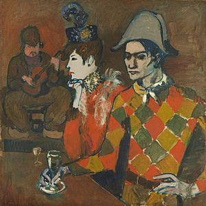 Pablo Picasso, 1905, Au Lapin Agile (At the Lapin Agile), oil on canvas, 99.1 x 100.3 cm, Metropolitan Museum of Art