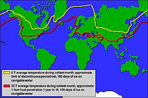 Ice and snow ranges - northern
