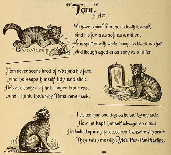 Advertisement from Pussy and her language By Marvin R. Clark and Alphonse Leon Grimaldi, New York, 1895. Biodiversity He