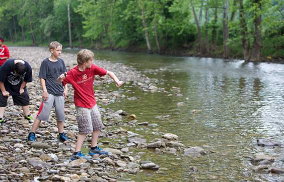 Skipping stones at Seneca Rocks. Ryan Hagerty, USFWS photographer, 2014. U.S. Fish and Wildlife Service National Digital