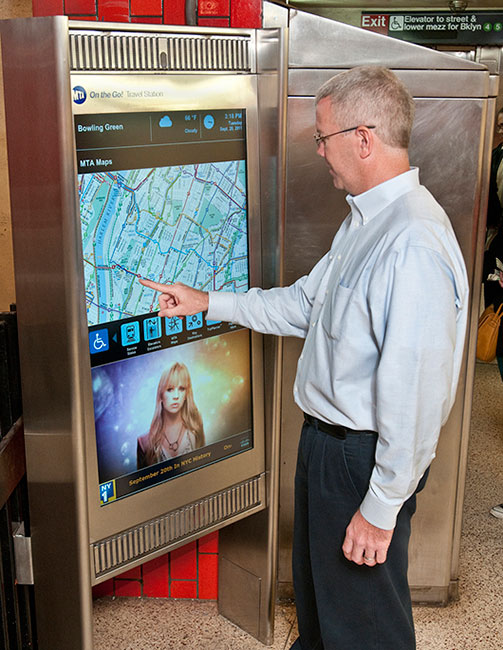 The On the Go! Travel Station — a new interactive touch-screen that offers MTA travel information and a whole lot more –