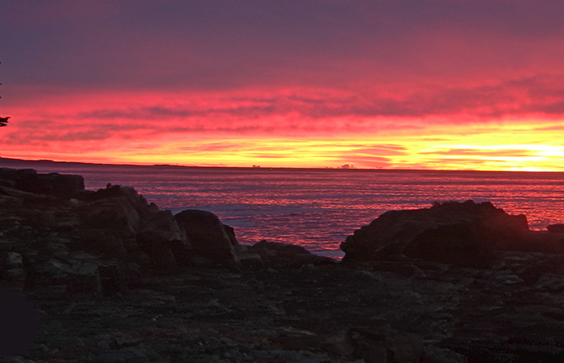 Sunrise along rocky coastline. Acadia National Park, 2018. National Park Service, NP Gallery