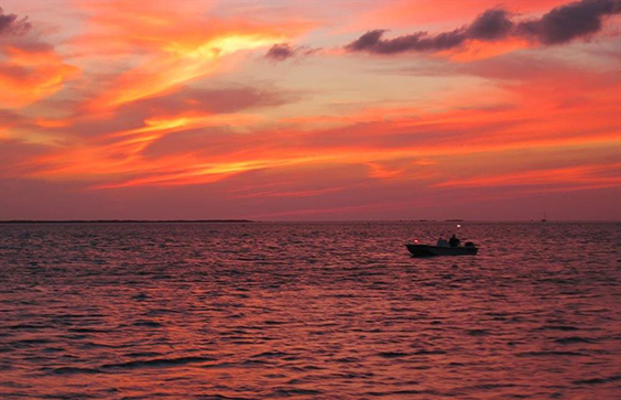 Red evening sky, Cape Lookout National Seashore, 2015. National Park Service, NP Gallery