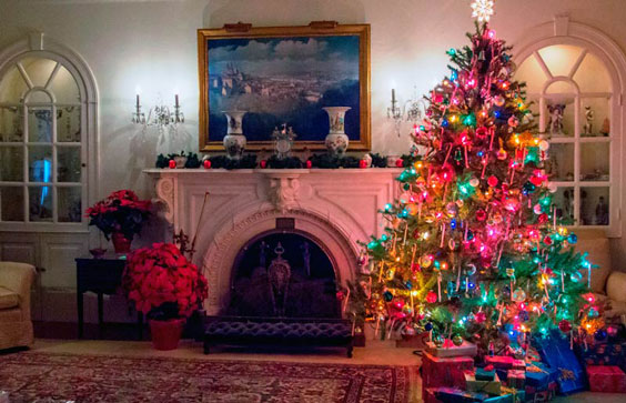 Eisenhower Home Decorated for the Holidays. Eisenhower National Historical Site, National Park Service.