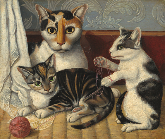 Cat and Kittens. American, 19th century. National Gallery of Art.