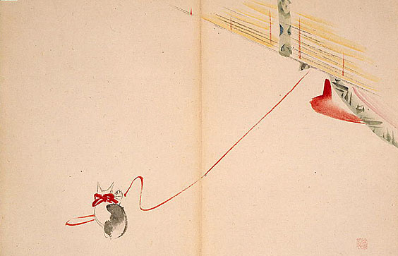 Andō, Hiroshige, 1797-1858, artist. Ukiyo-e drawing showing a cat. [184-]. Prints & Photographs Division, Library of Con