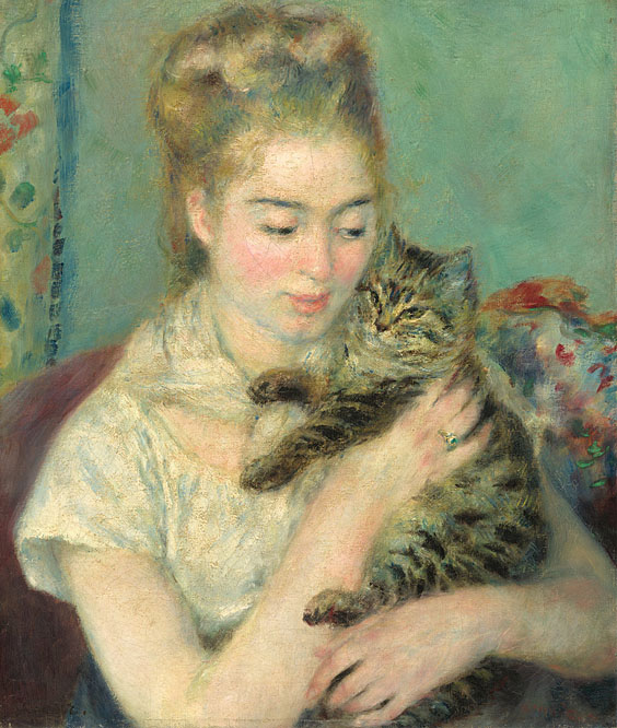 Woman with a Cat, Auguste Renoir, c. 1875. National Gallery of Art.
