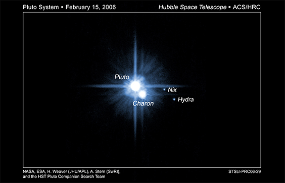 A pair of small moons that NASA’s Hubble Space Telescope discovered orbiting Pluto now have official names: Nix and Hydr