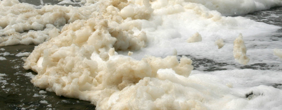 Sea Foam at Ocean Beach in San Francisco. Image credit: Brocken Inaglory, Wikipedia