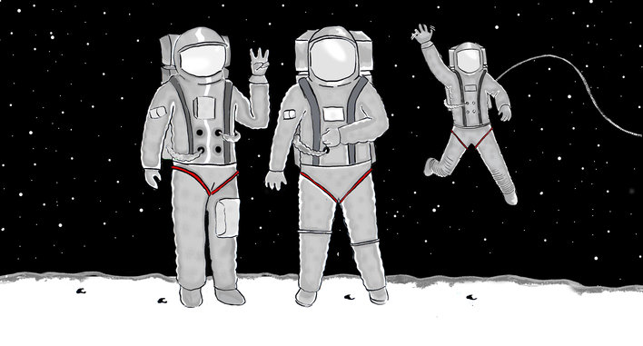 Three astronauts