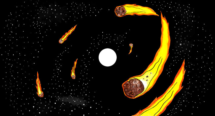 Seven comets
