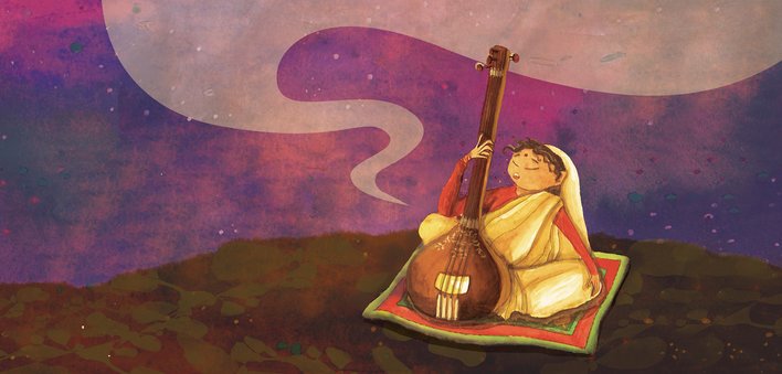 Kesarbai singing under an open sky