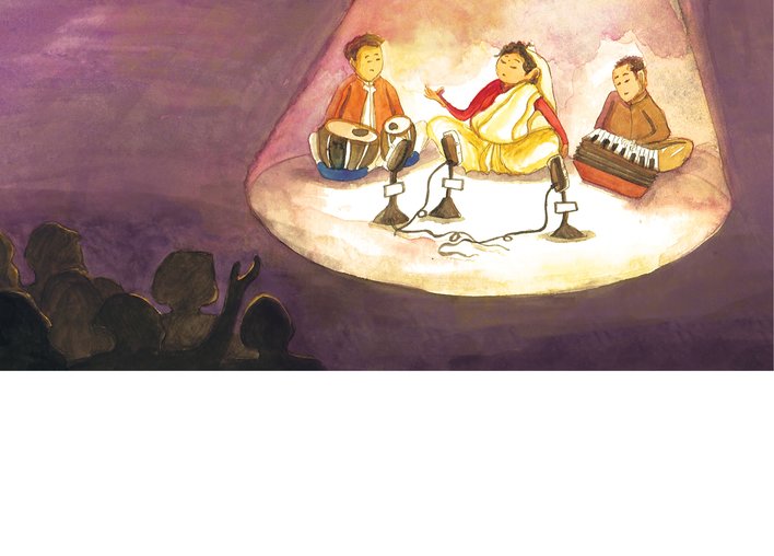 Kesar performing in front of an audience