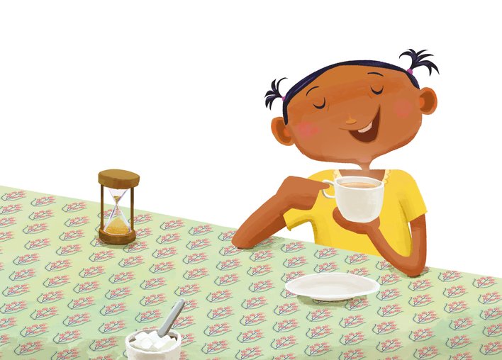 Girl enjoying her tea