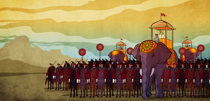 An army on elephants