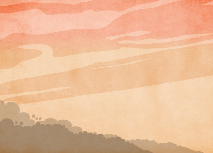 A battlefield with light sky with dust
