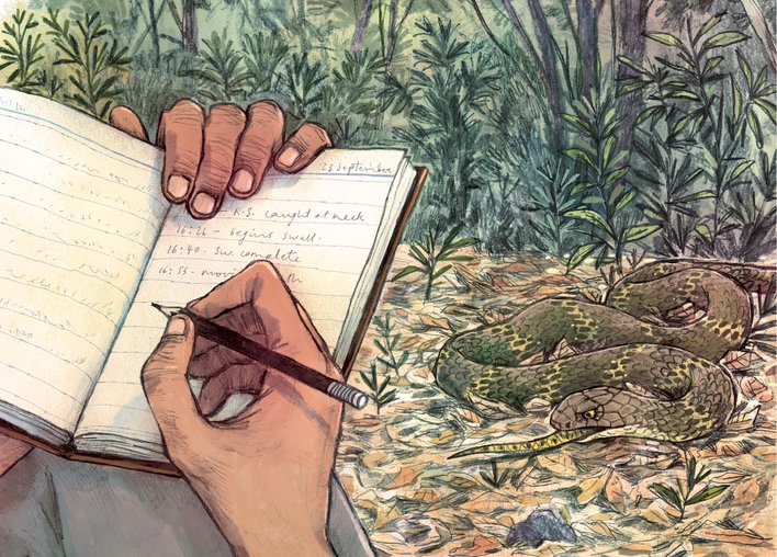 A close up of Ajay's notebook