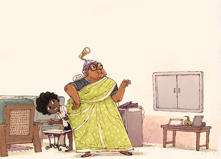 Grandmother with a torch
