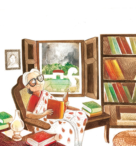 Woman reading a book