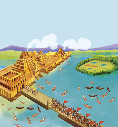 Palace in the middle of a water body under attack