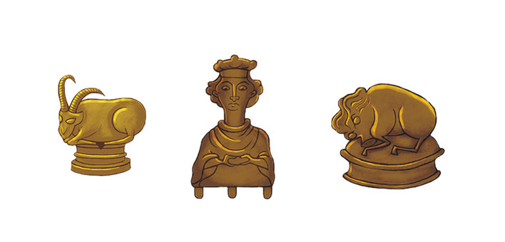 Sculptures and artistic pieces made out of metal