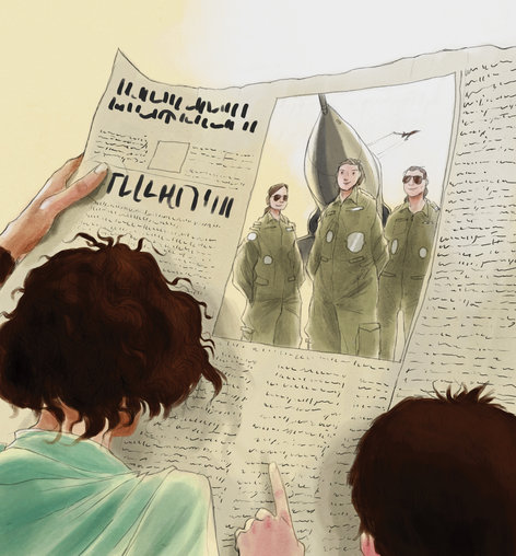 Fighter pilots in the newspaper