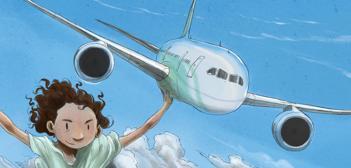A girl and an aeroplane