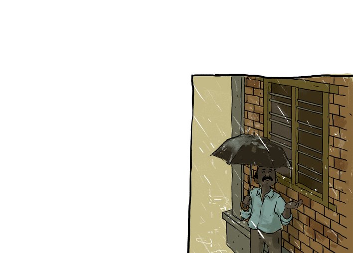 rain on the building