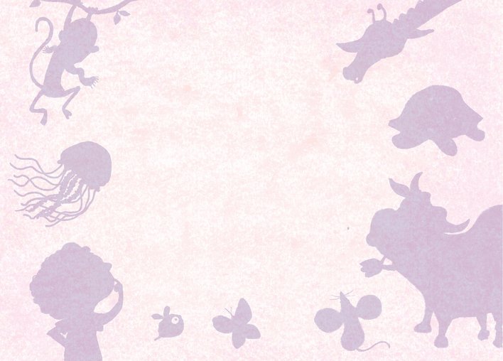 All animals guessing against pink background