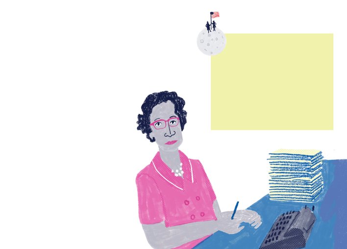 A woman at her desk