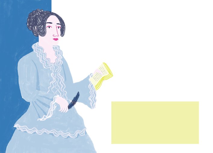 A woman in a gown