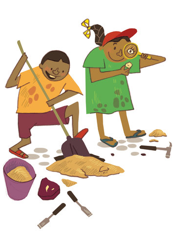 Children excavating