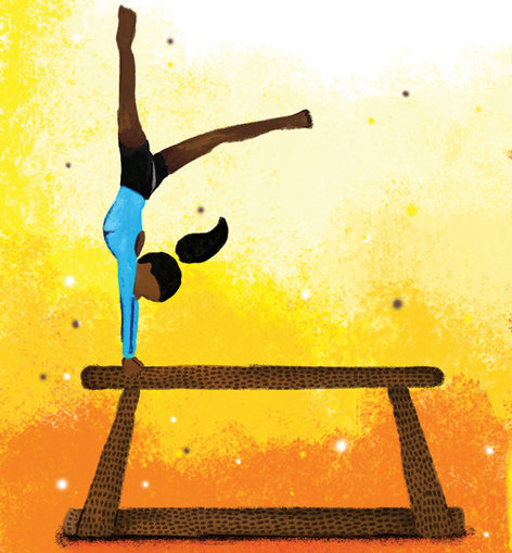 Girl cartwheeling