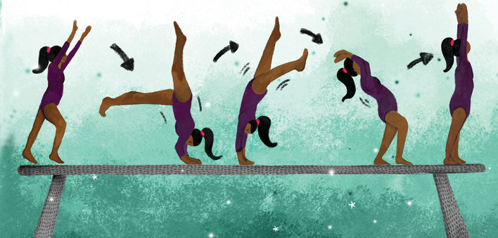 Girl doing gymnastics