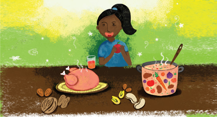 A girl eating
