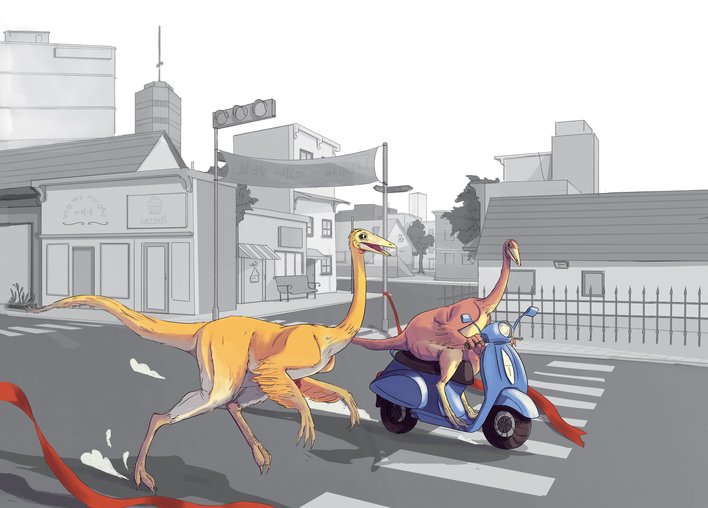 Ornithomimus Dinosaur racing