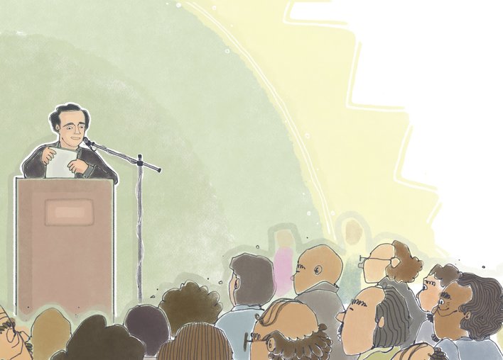 A man giving a speech