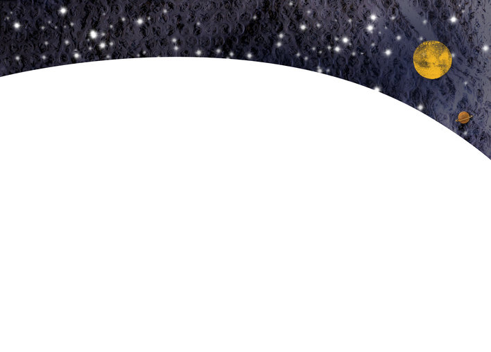 A slice of the moon, and planets