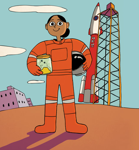 Woman in a spacesuit