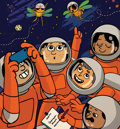 Astronauts clicking pictures in space