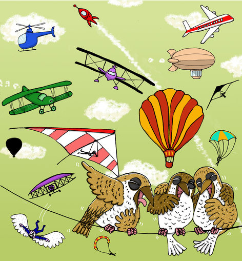 Birds on a wire, Flying Machines